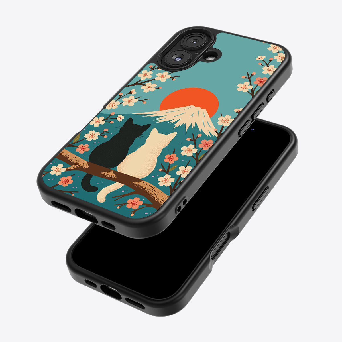 Fuji Cats iPhone 16 case – back and side view