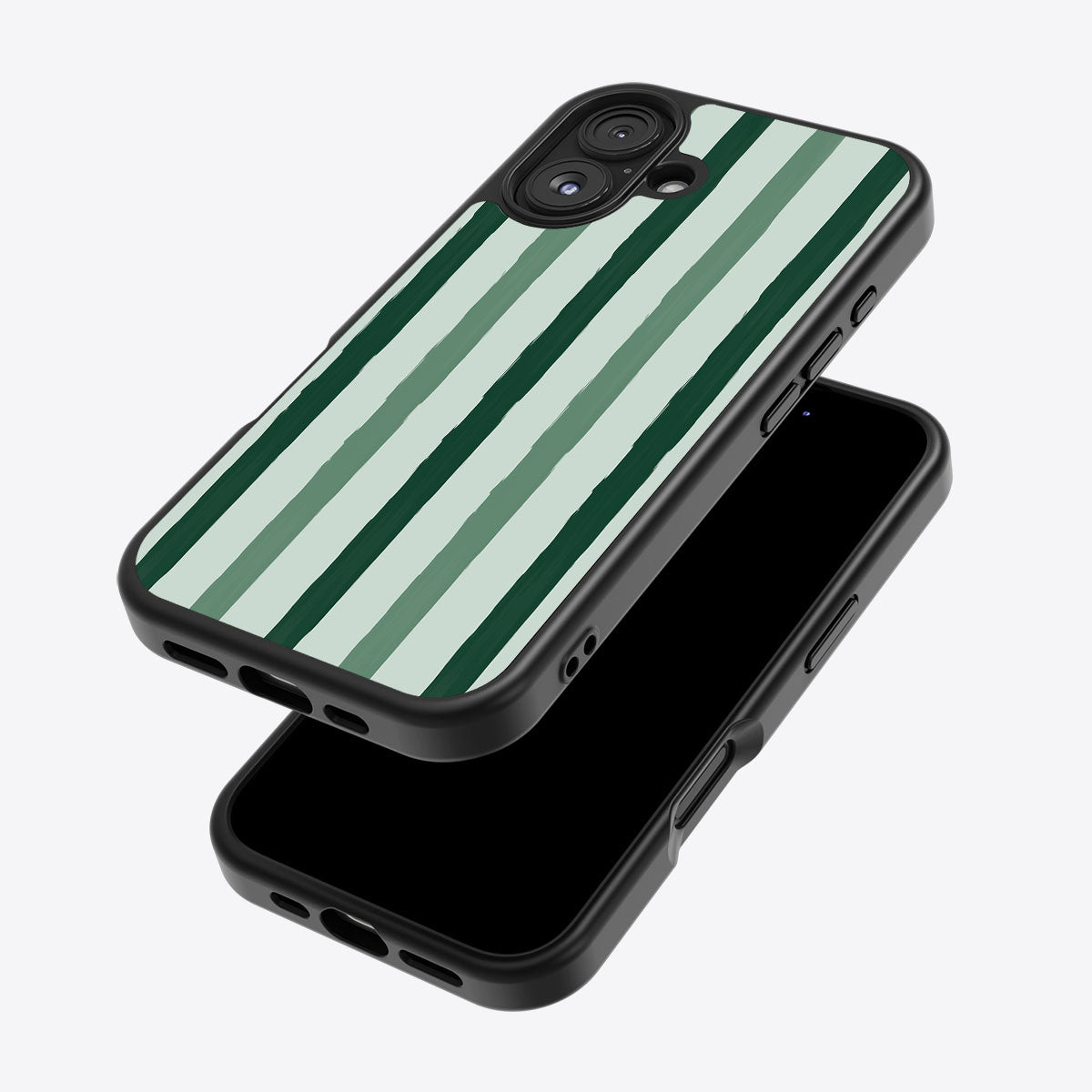 Green Watercolor Stripes - iPhone 16 Case #case type_core (magsafe), #case type_core (non magsafe)