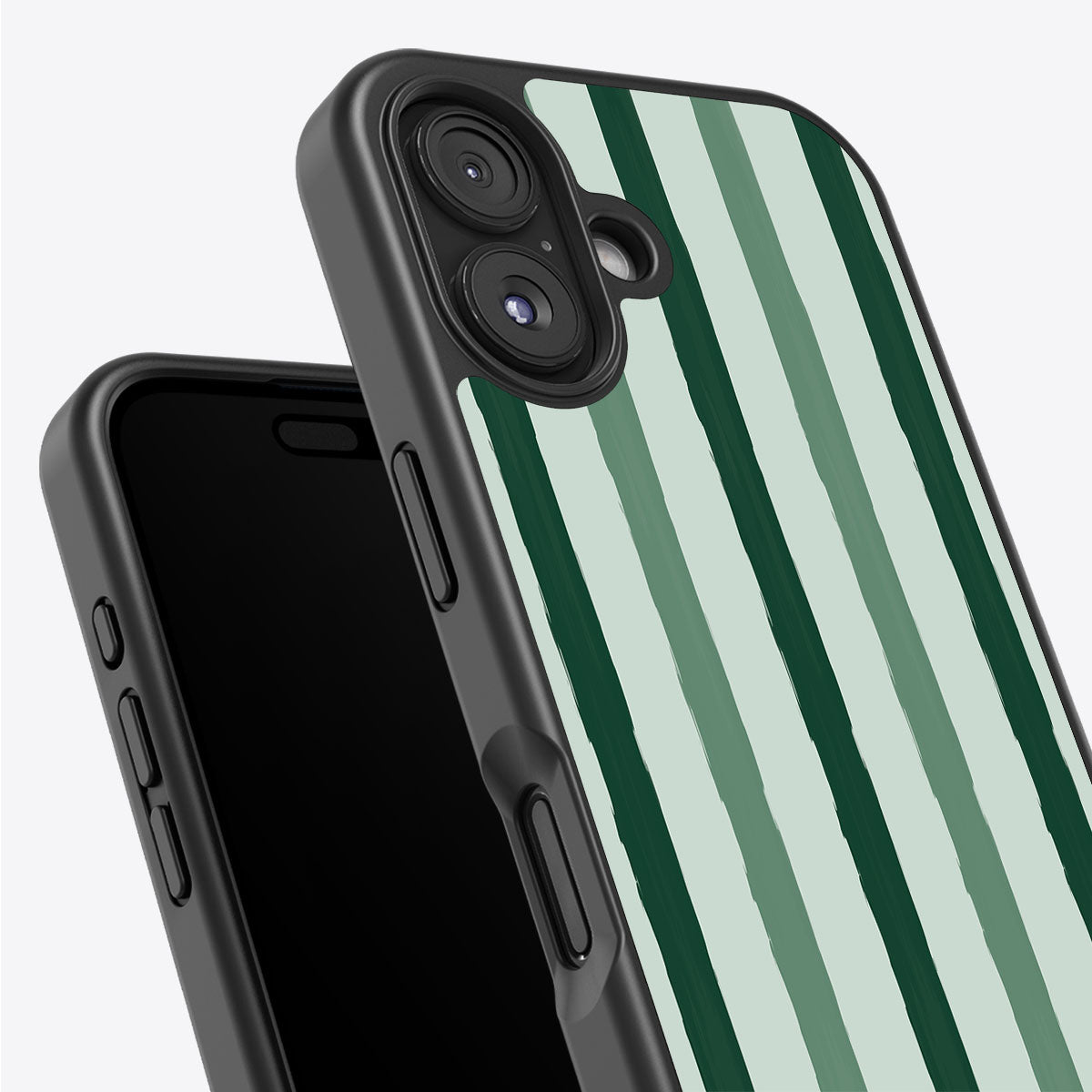 Green Watercolor Stripes - iPhone 16 Case #case type_core (non magsafe)
