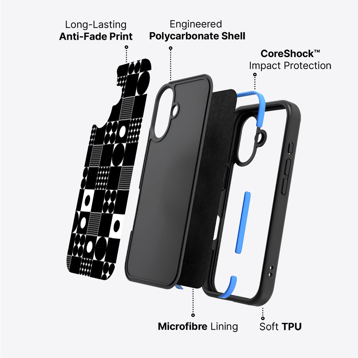 Grid and Orb - iPhone 16 Case #case type_core (non magsafe)