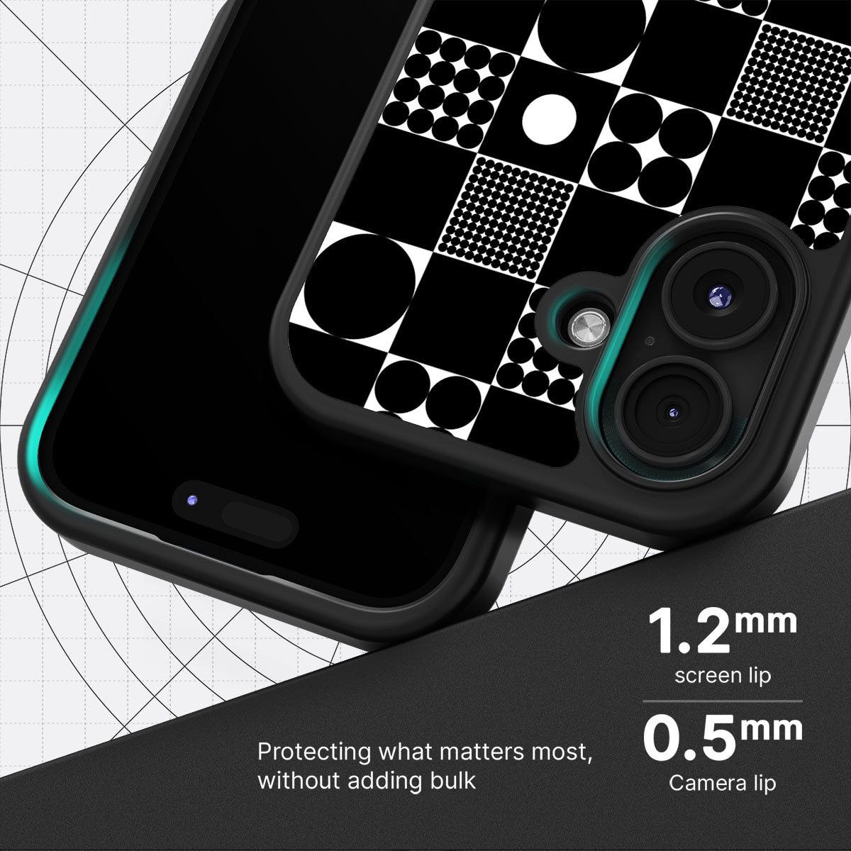 Grid and Orb - iPhone 16 Case #case type_core (magsafe), #case type_core (non magsafe)