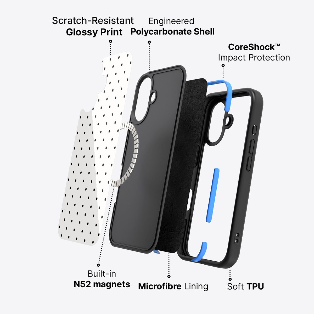 iPhone 16 case construction – Ivory Sprinkle phone case