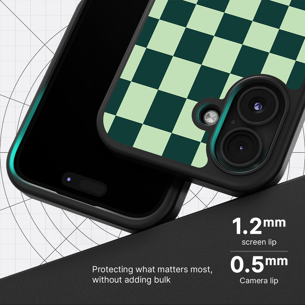 Mint Matrix slim iPhone 16 phone case