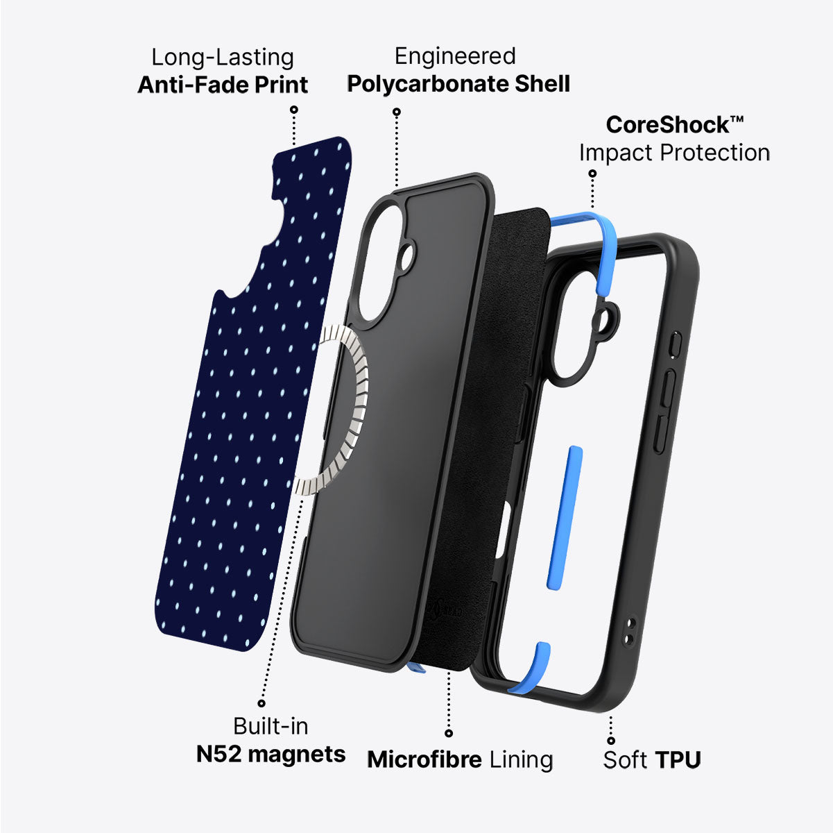 iPhone 16 case construction – Navy Whisper phone case