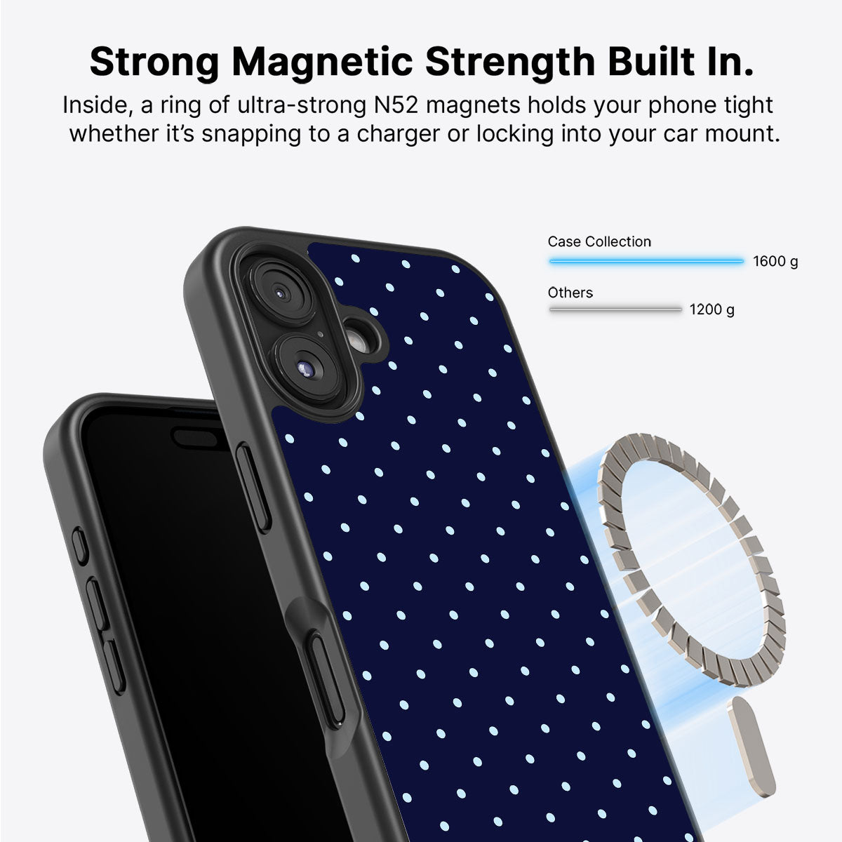 iPhone 16 MagSafe case – Navy Whisper design