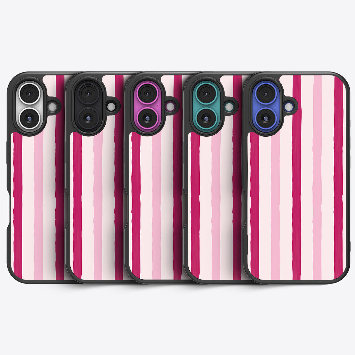 Pink Watercolor Stripes - iPhone 16 Case #case type_core (magsafe), #case type_core (non magsafe)