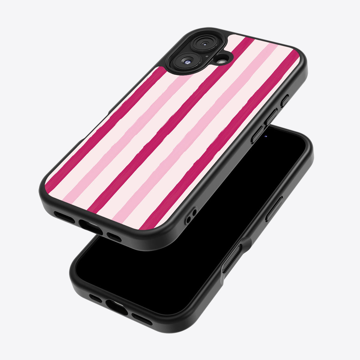 Pink Watercolor Stripes - iPhone 16 Case #case type_core (magsafe), #case type_core (non magsafe)