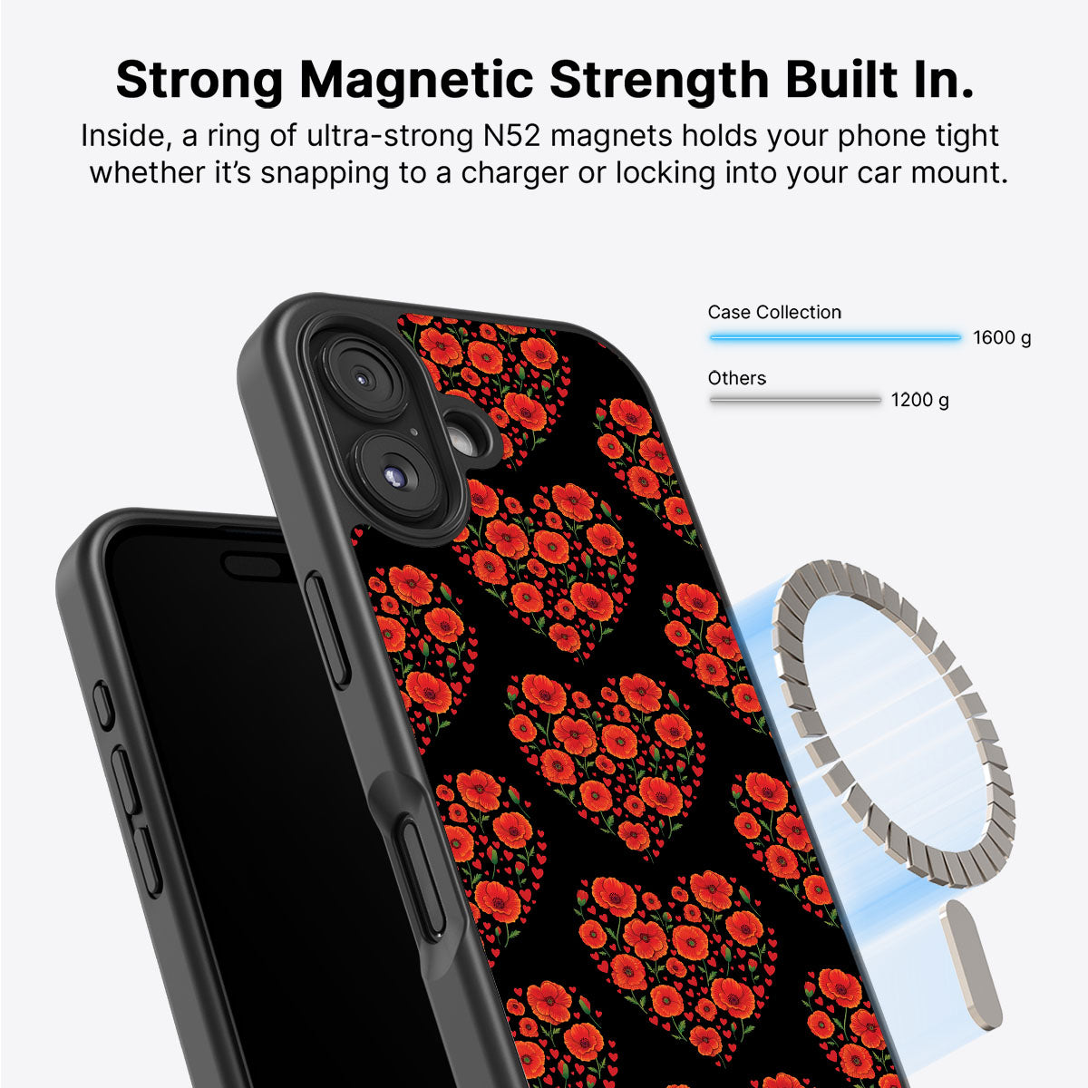 Poppy Heart - iPhone 16 Case #case type_core (magsafe)