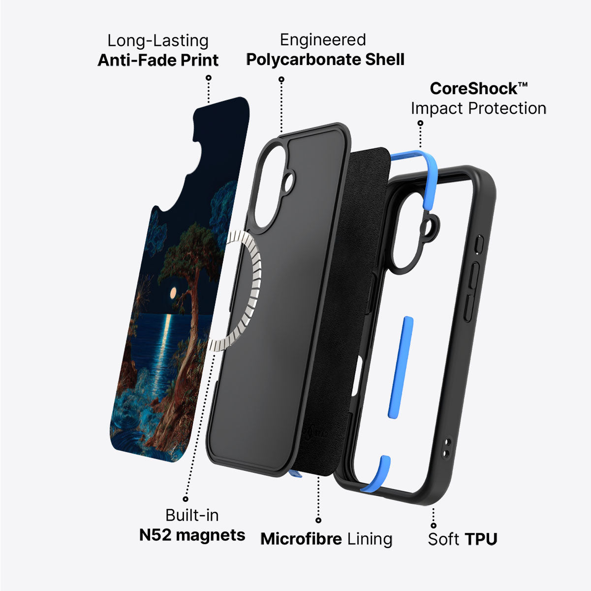 Quiet Moon - iPhone 16 Case #case type_core (magsafe)