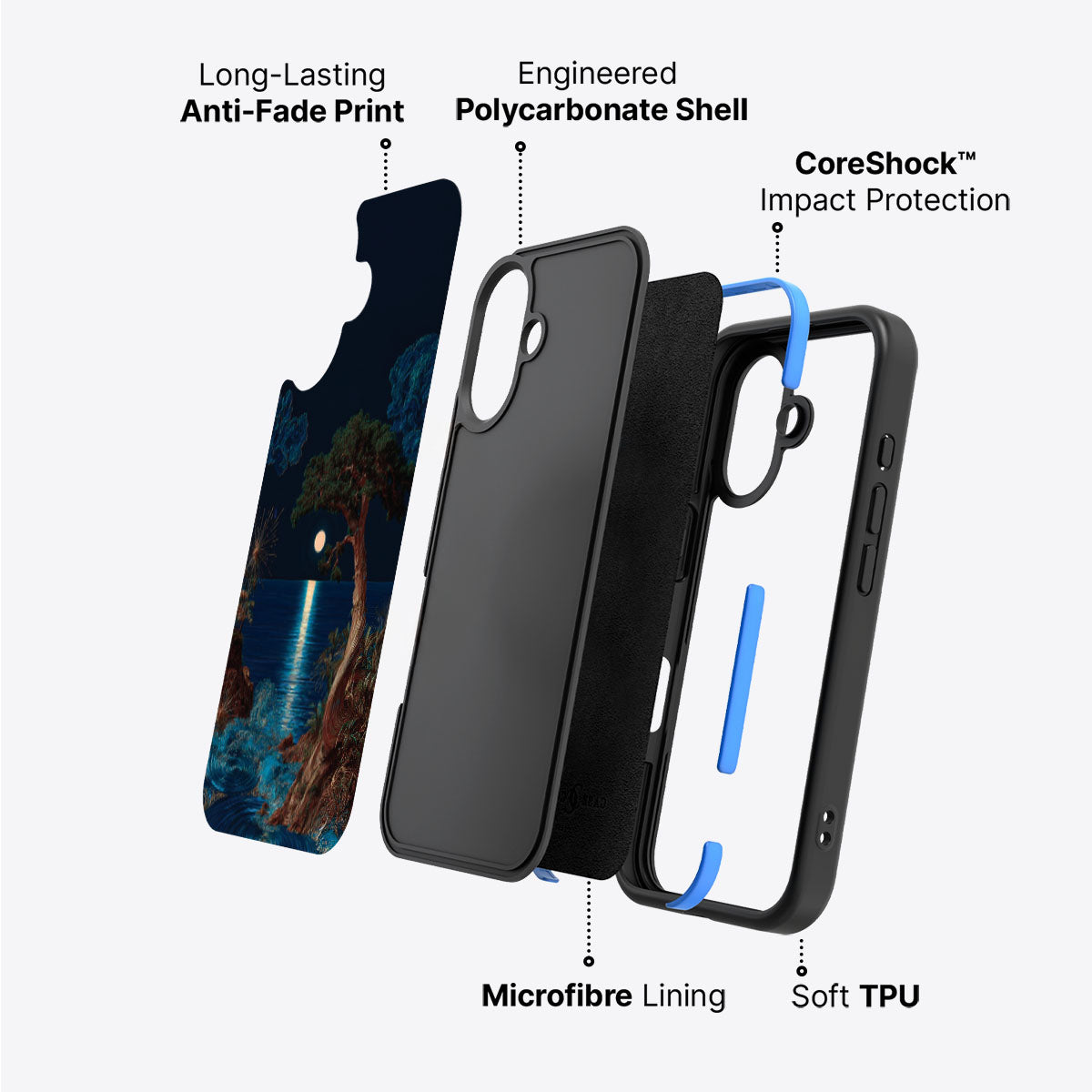 Quiet Moon - iPhone 16 Case #case type_core (non magsafe)