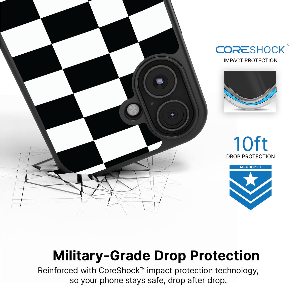 Skewed Checks - iPhone 16 Case #case type_core (magsafe), #case type_core (non magsafe)