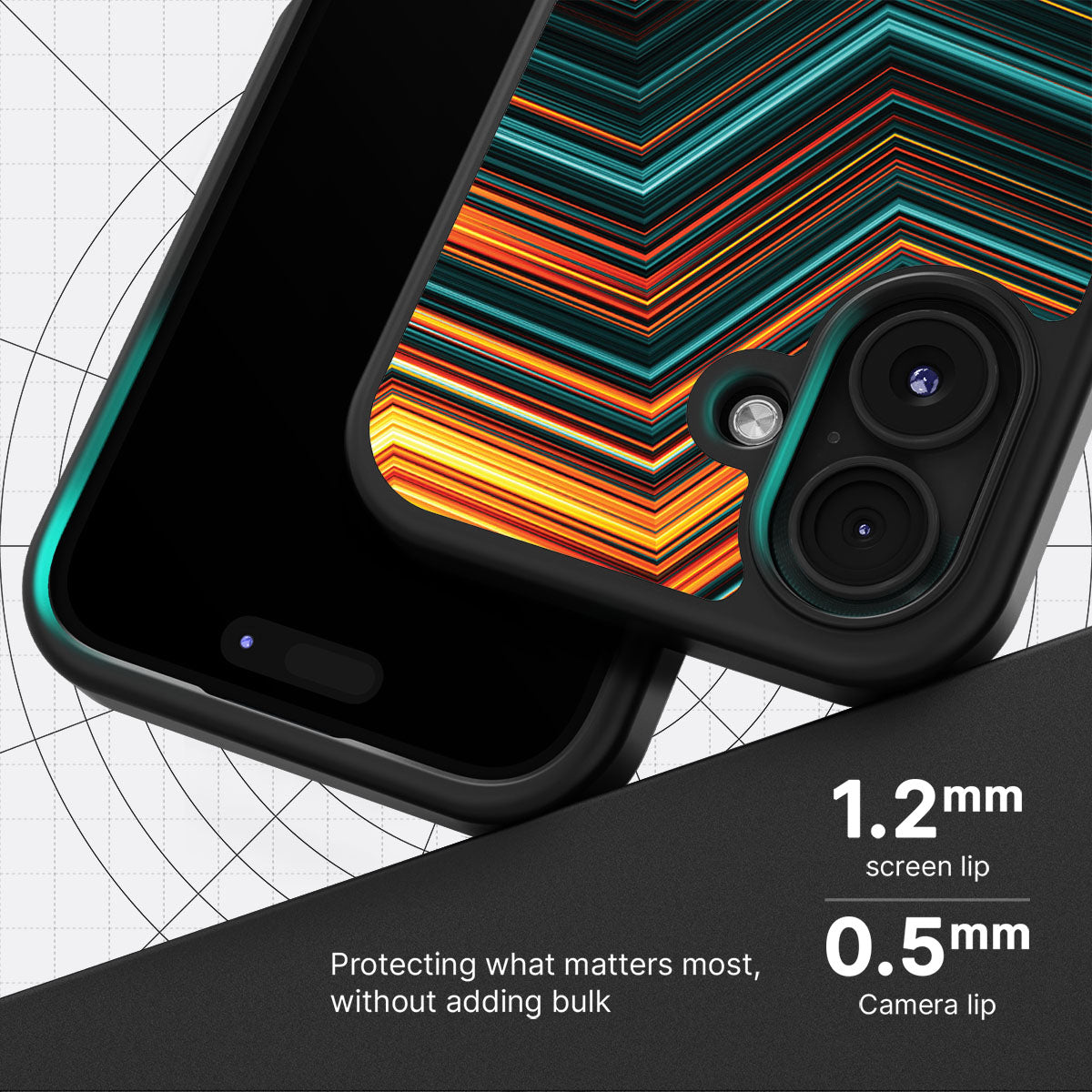 Techno Waves - iPhone 16 Case #case type_core (magsafe), #case type_core (non magsafe)