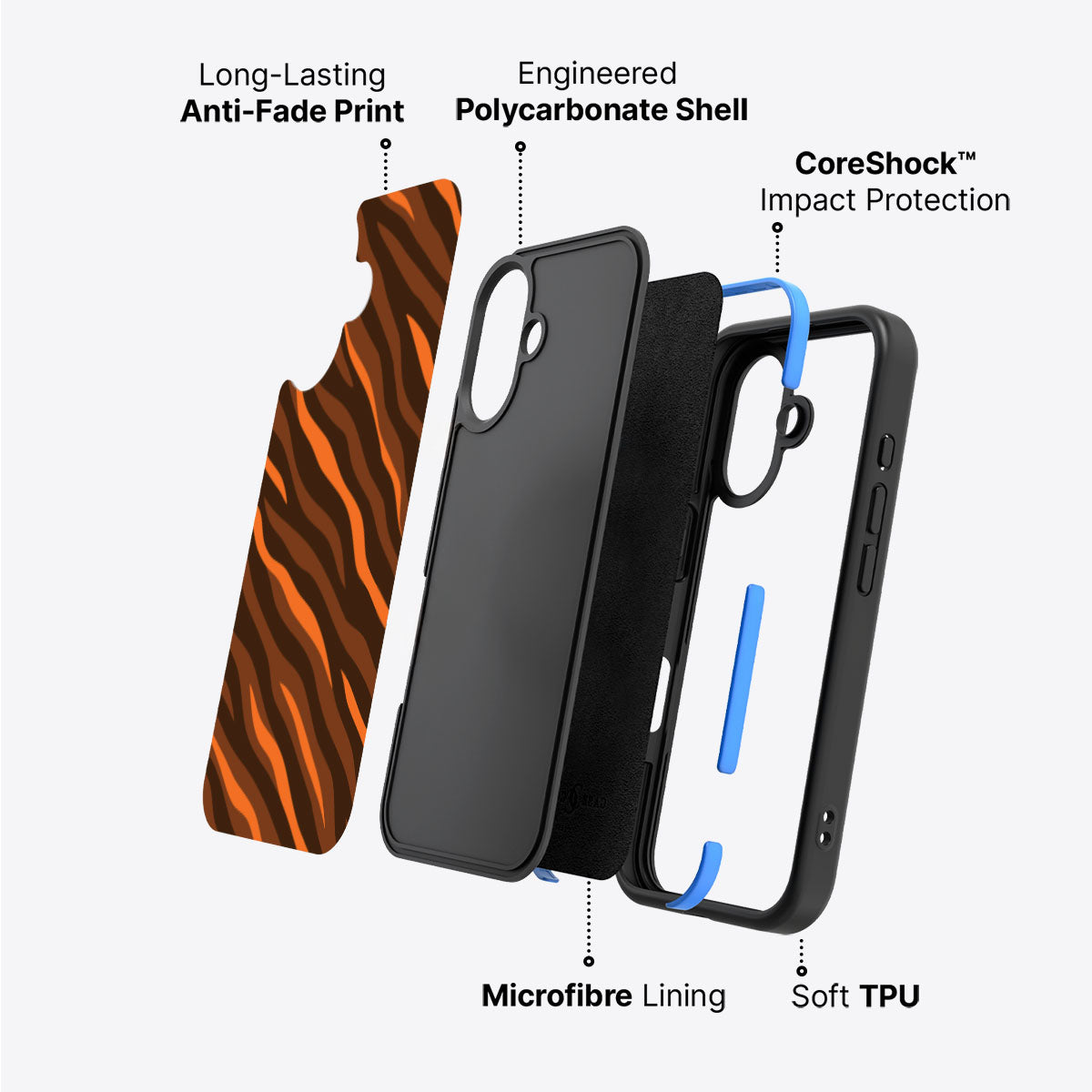 Tiger Trace - iPhone 16 Case #case type_core (non magsafe)