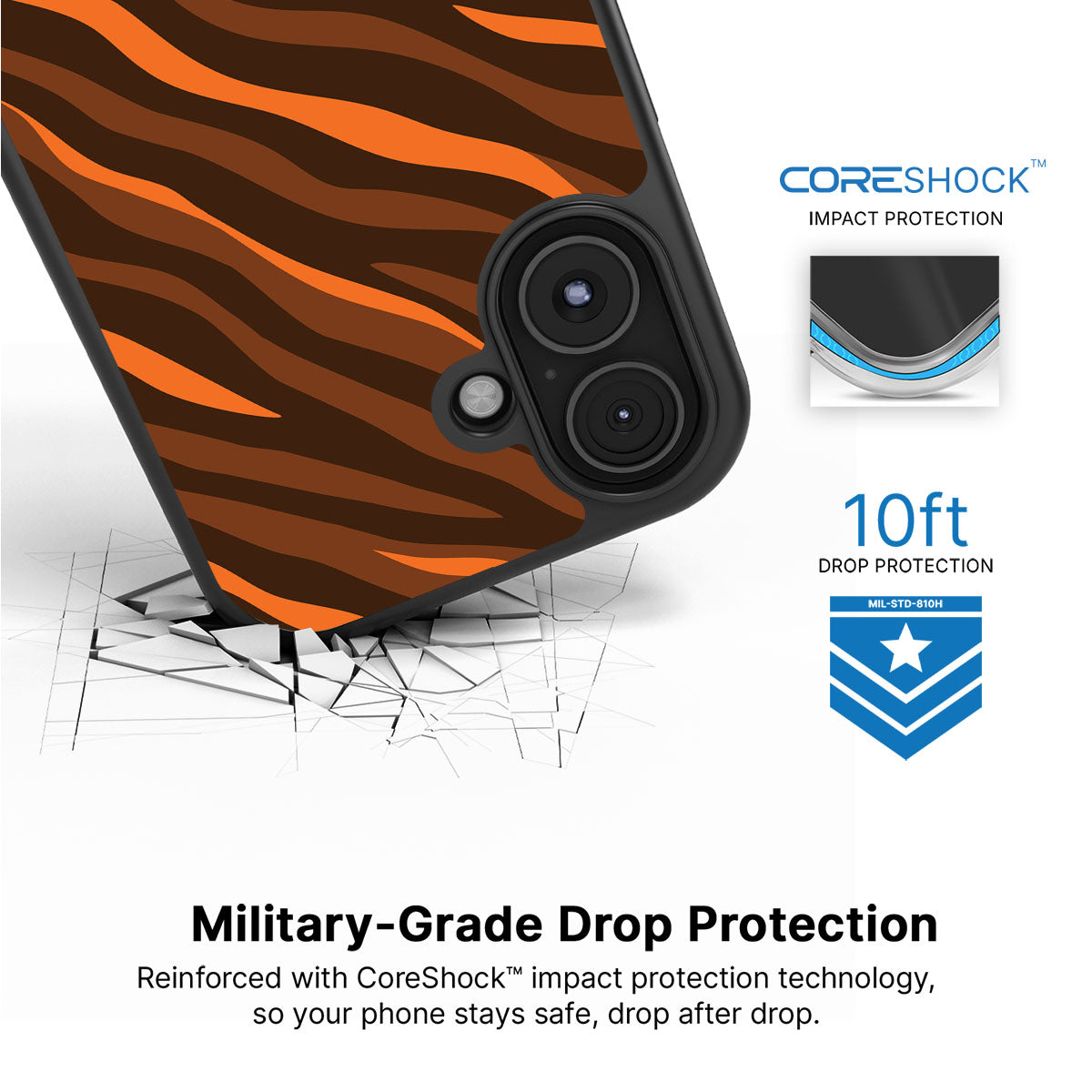 Tiger Trace - iPhone 16 Case #case type_core (magsafe), #case type_core (non magsafe)