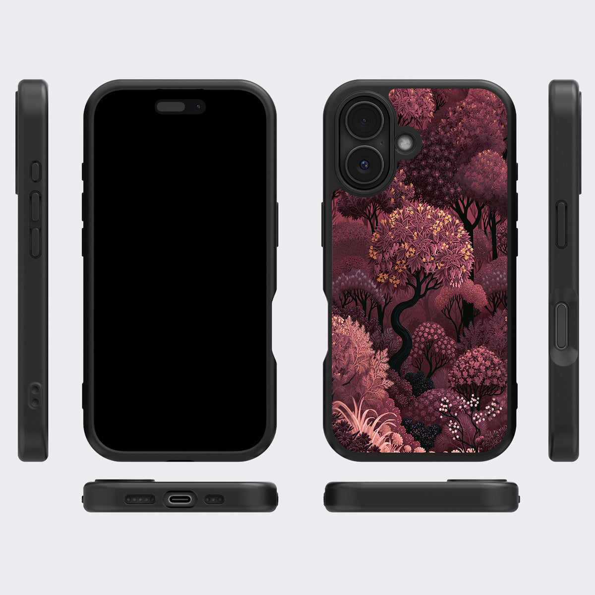 Velvet Reverie iPhone 16 case cover – multi-angle view