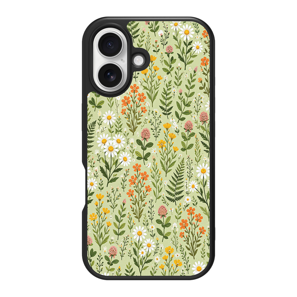 Wildflower Meadow design back view – iPhone 16 case