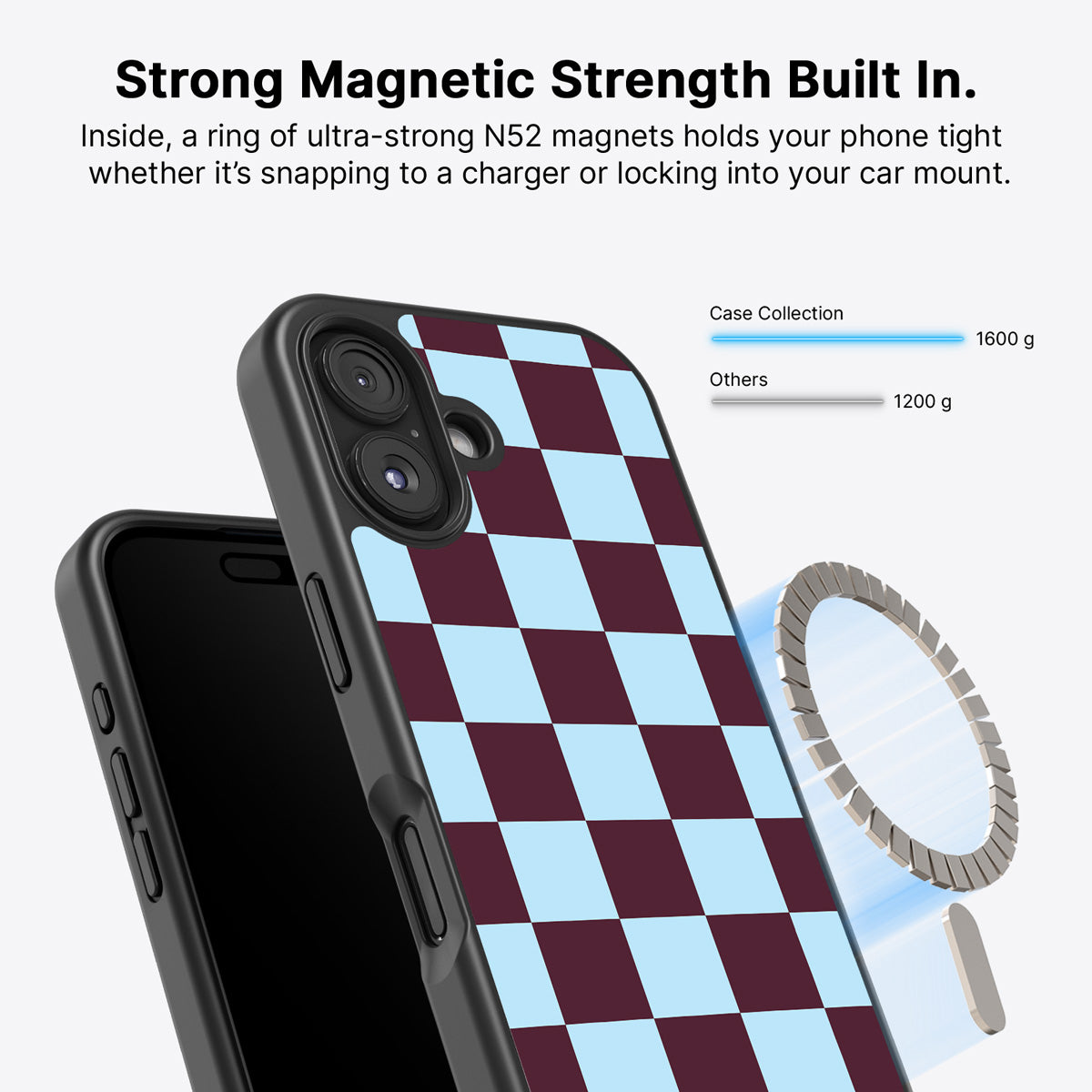 iPhone 16 Plus MagSafe case – Cabernet Tile design