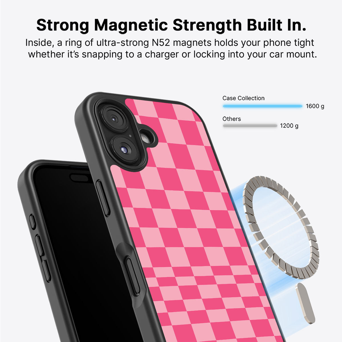 iPhone 16 Plus MagSafe case – Candy Check design