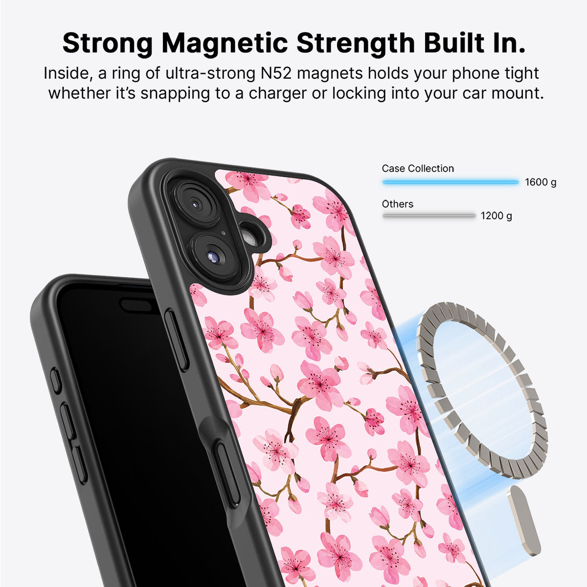 iPhone 16 Plus MagSafe case – Cherry Blossom design