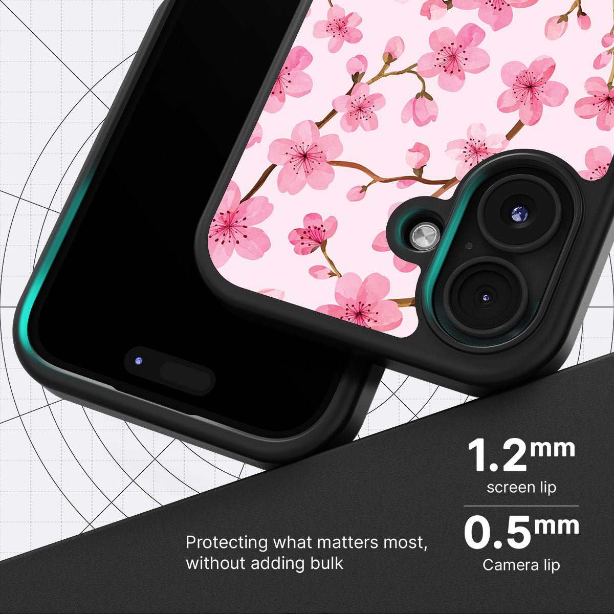 Cherry Blossom slim iPhone 16 Plus phone case