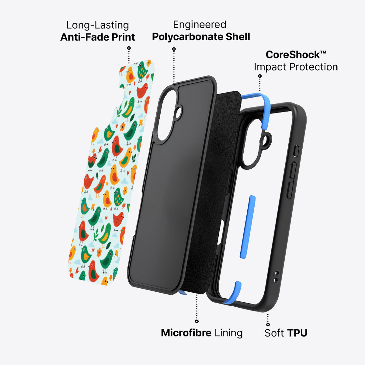 Feathered Friends - iPhone 16 Plus Case #case type_core (non magsafe)