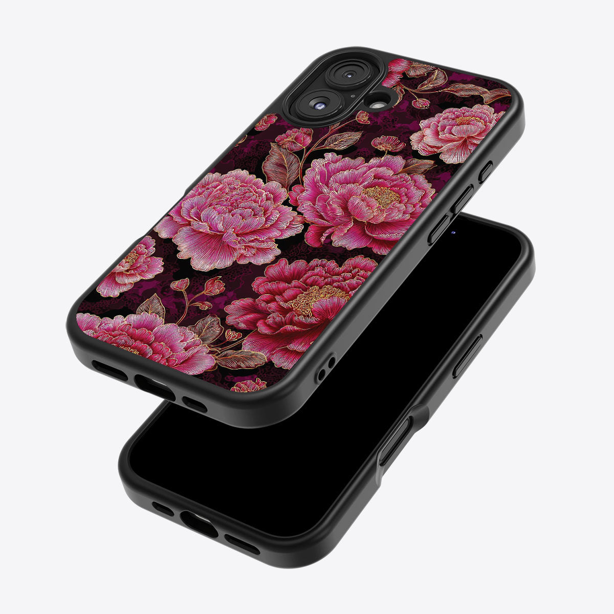 Floral Opulence iPhone 16 Plus case – back and side view