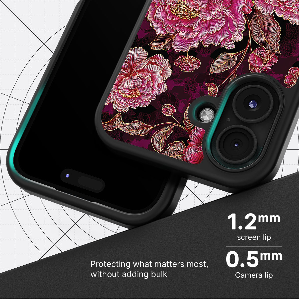 Floral Opulence slim iPhone 16 Plus phone case