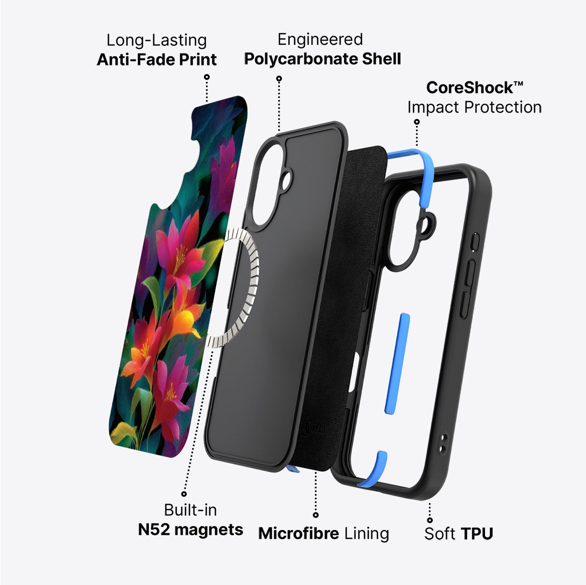 iPhone 16 Plus Case with MagSafe – Jungle Bloom
