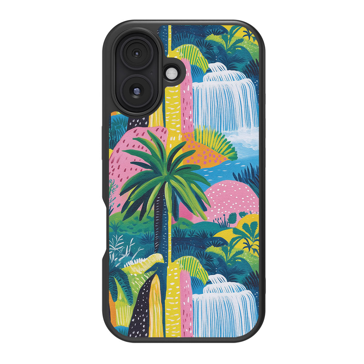 Lively Amazon design back view – iPhone 16 Plus case