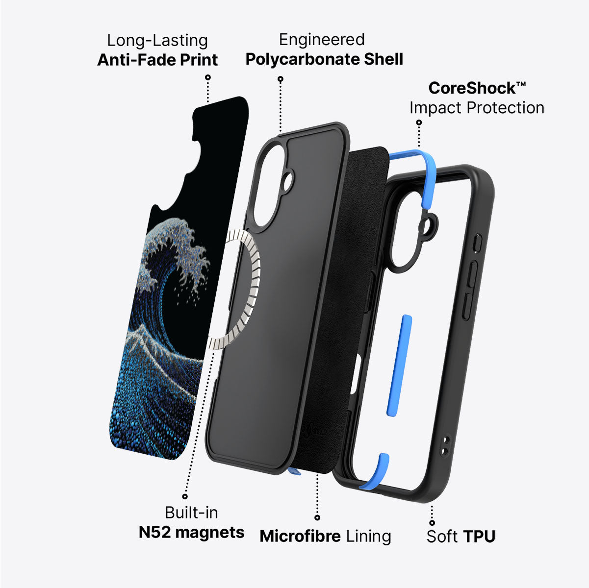 iPhone 16 Plus Case with MagSafe – Midnight Tide