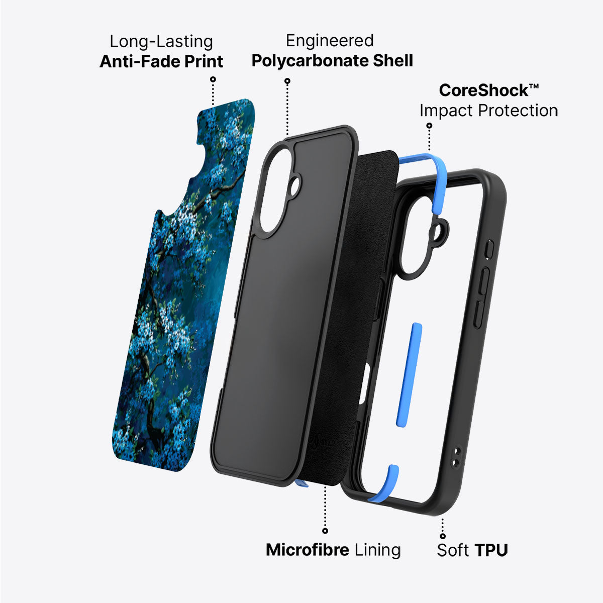 Moonlit Petals - iPhone 16 Plus Case #case type_core (non magsafe)