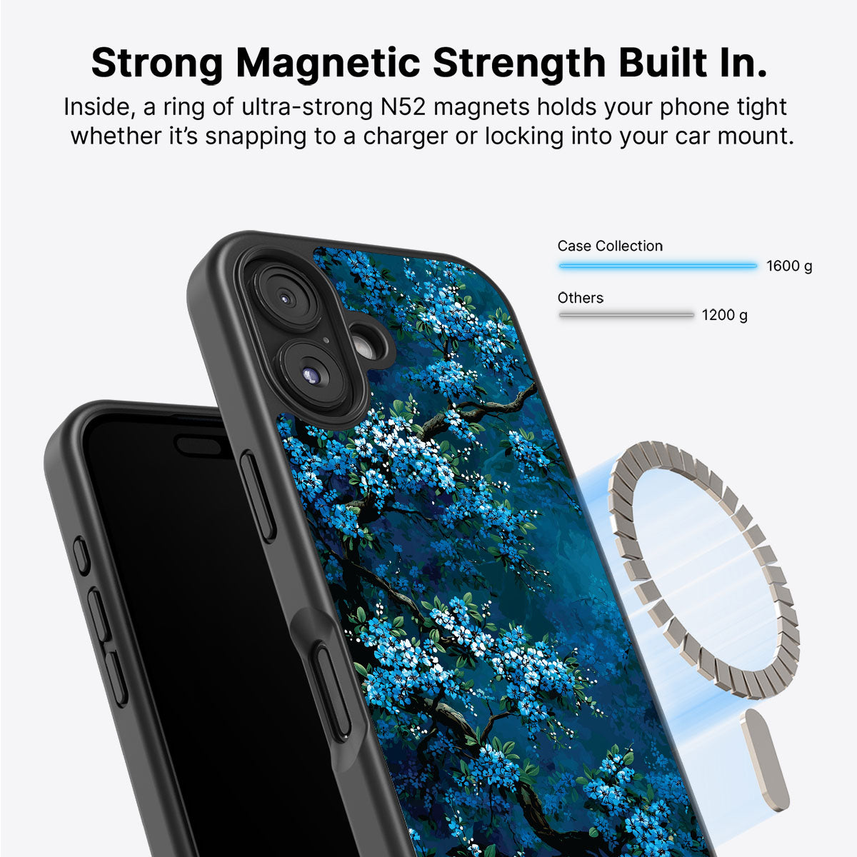 Moonlit Petals - iPhone 16 Plus Case #case type_core (magsafe)