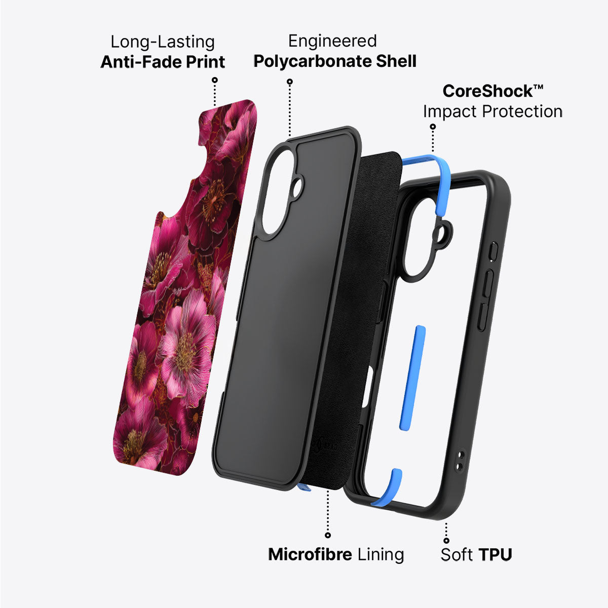 Ruby Flora - iPhone 16 Plus Case #case type_core (non magsafe)