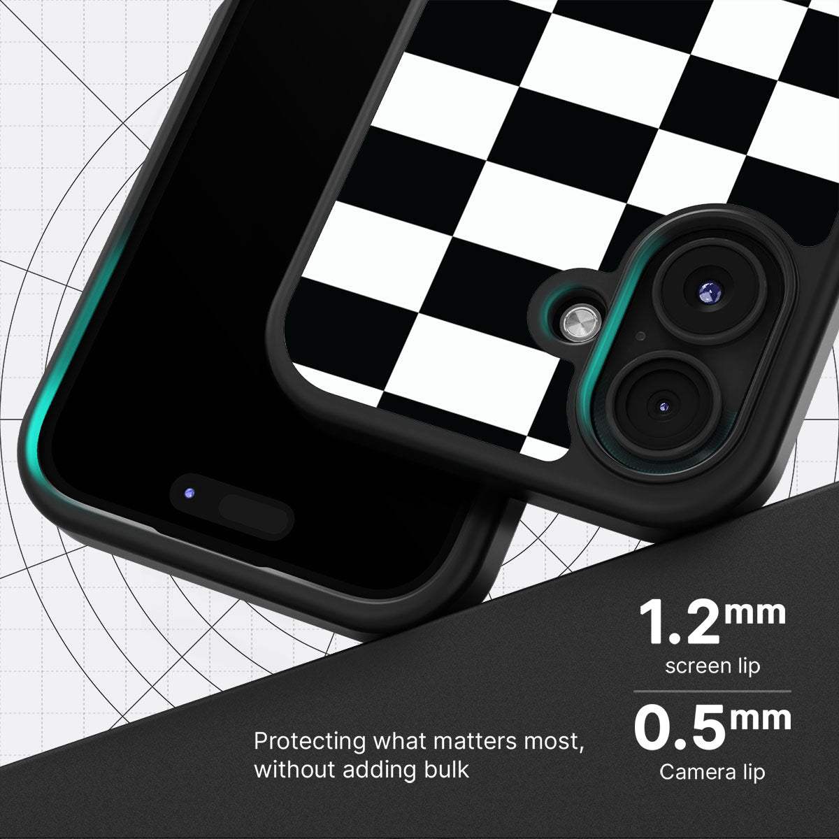 Skewed Checks - iPhone 16 Plus Case #case type_core (magsafe), #case type_core (non magsafe)