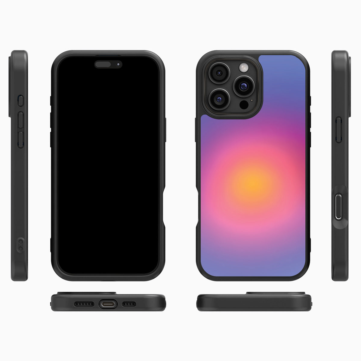 Aura Glow iPhone 16 Pro case cover – multi-angle view
