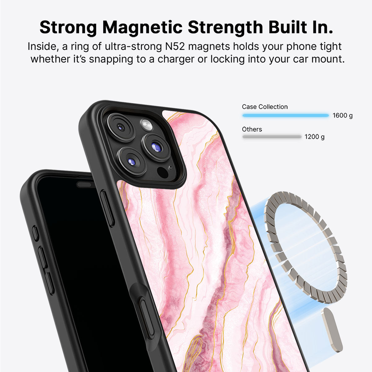 Blushed Marble - iPhone 16 Pro Case, #case type_core (magsafe)