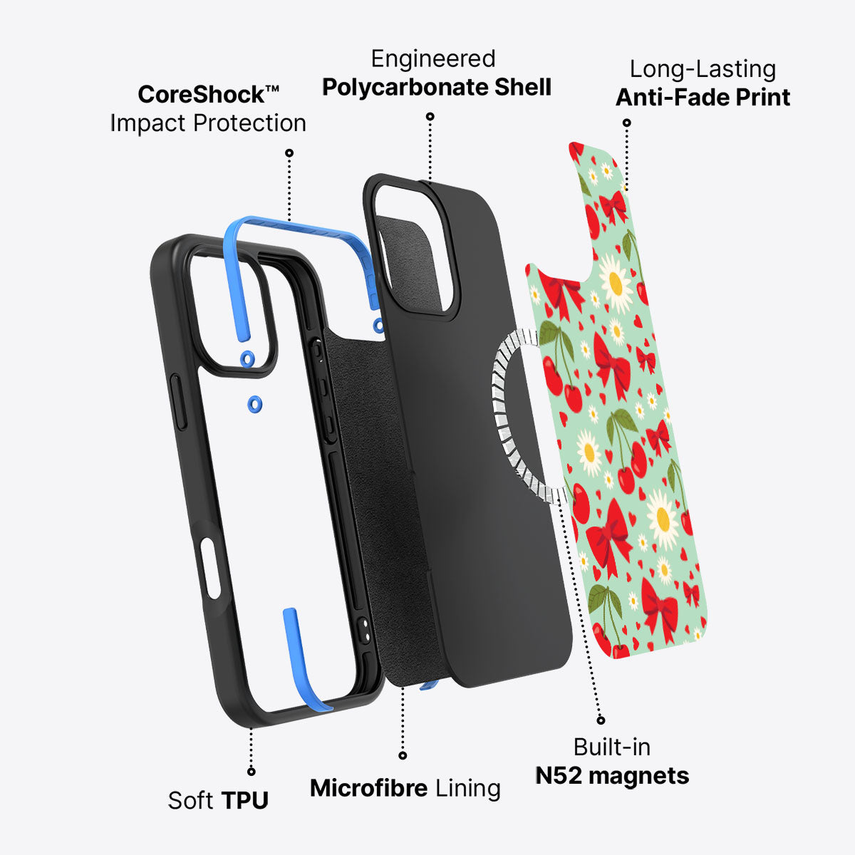 Blushing Bows - iPhone 16 Pro Case #case type_core (magsafe)