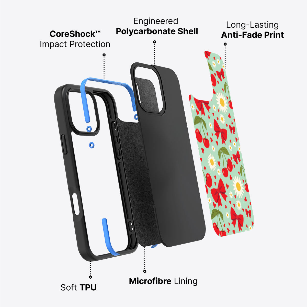 Blushing Bows - iPhone 16 Pro Case #case type_core (non magsafe)