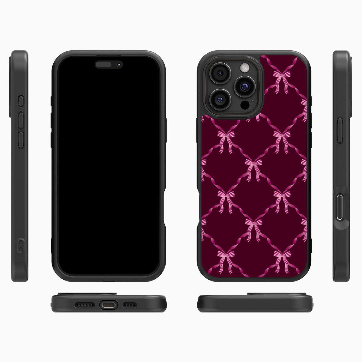 Bordeaux Bow - iPhone 16 Pro Case