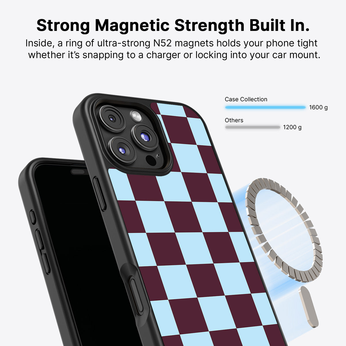iPhone 16 Pro MagSafe case – Cabernet Tile design