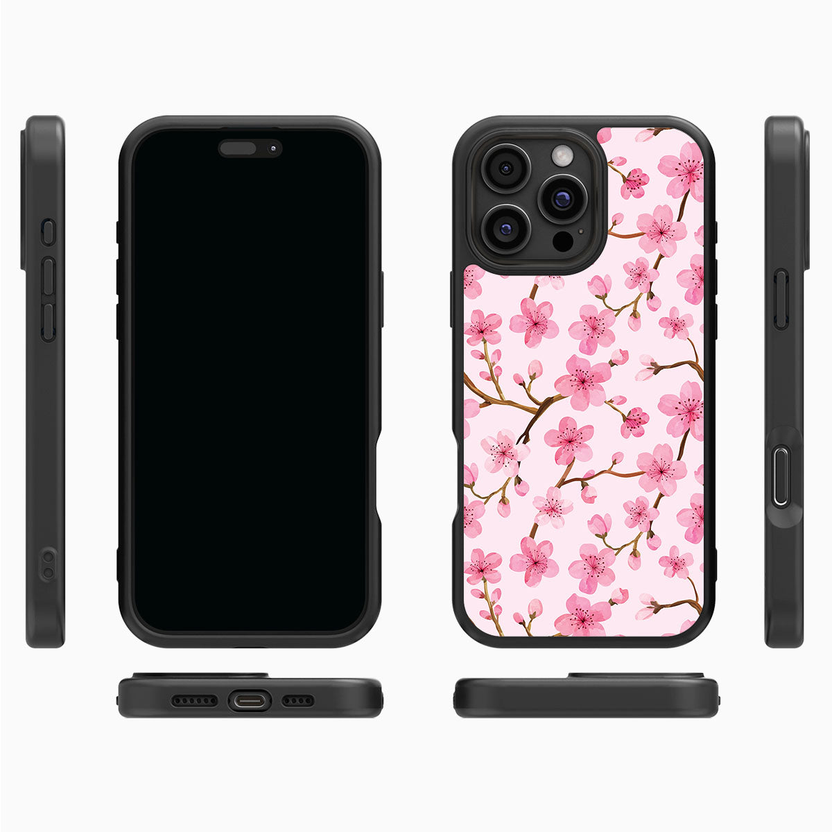 Cherry Blossom iPhone 16 Pro case cover – multi-angle view