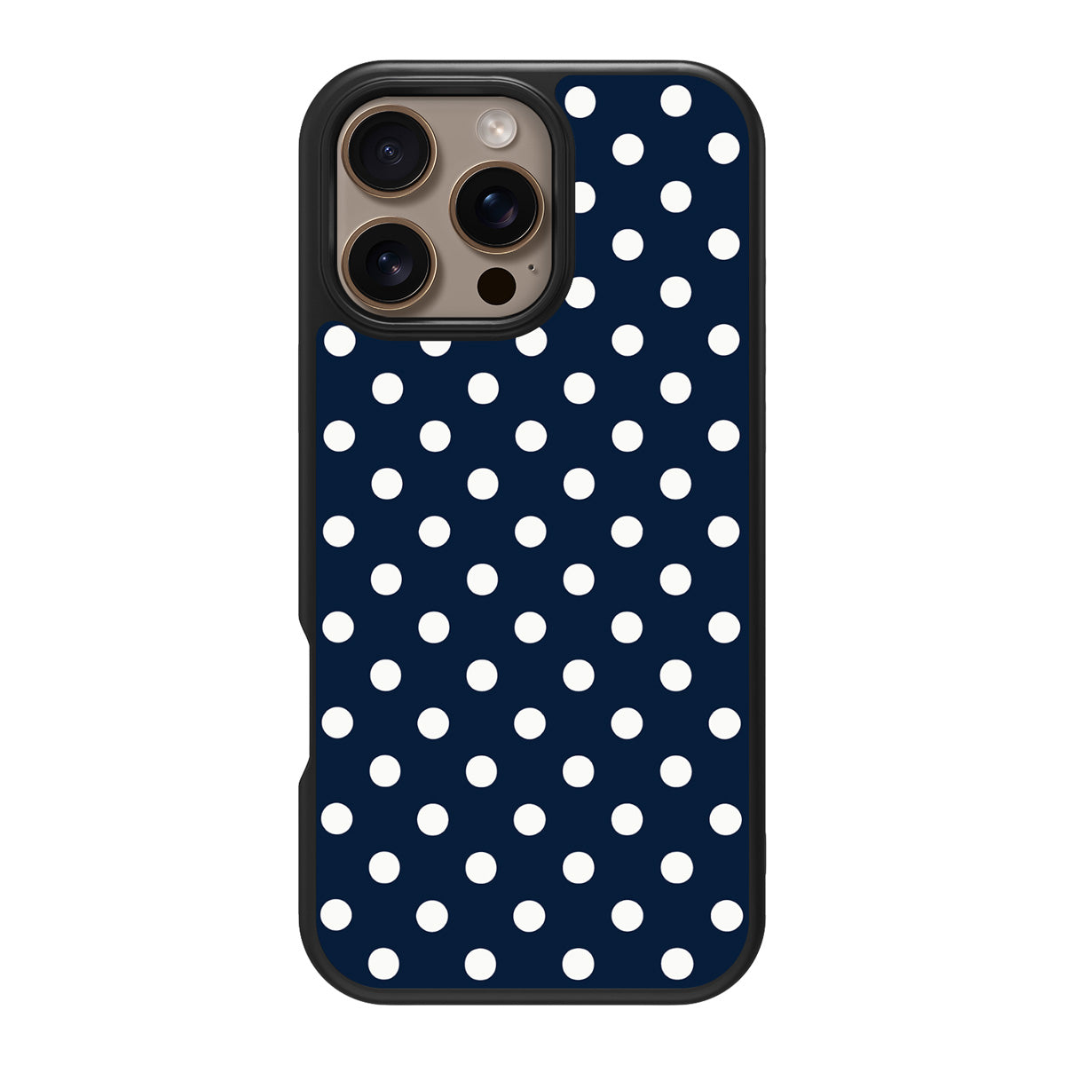 Navy Polka Dot iPhone 16 Pro Case – Deep Sea | MagSafe