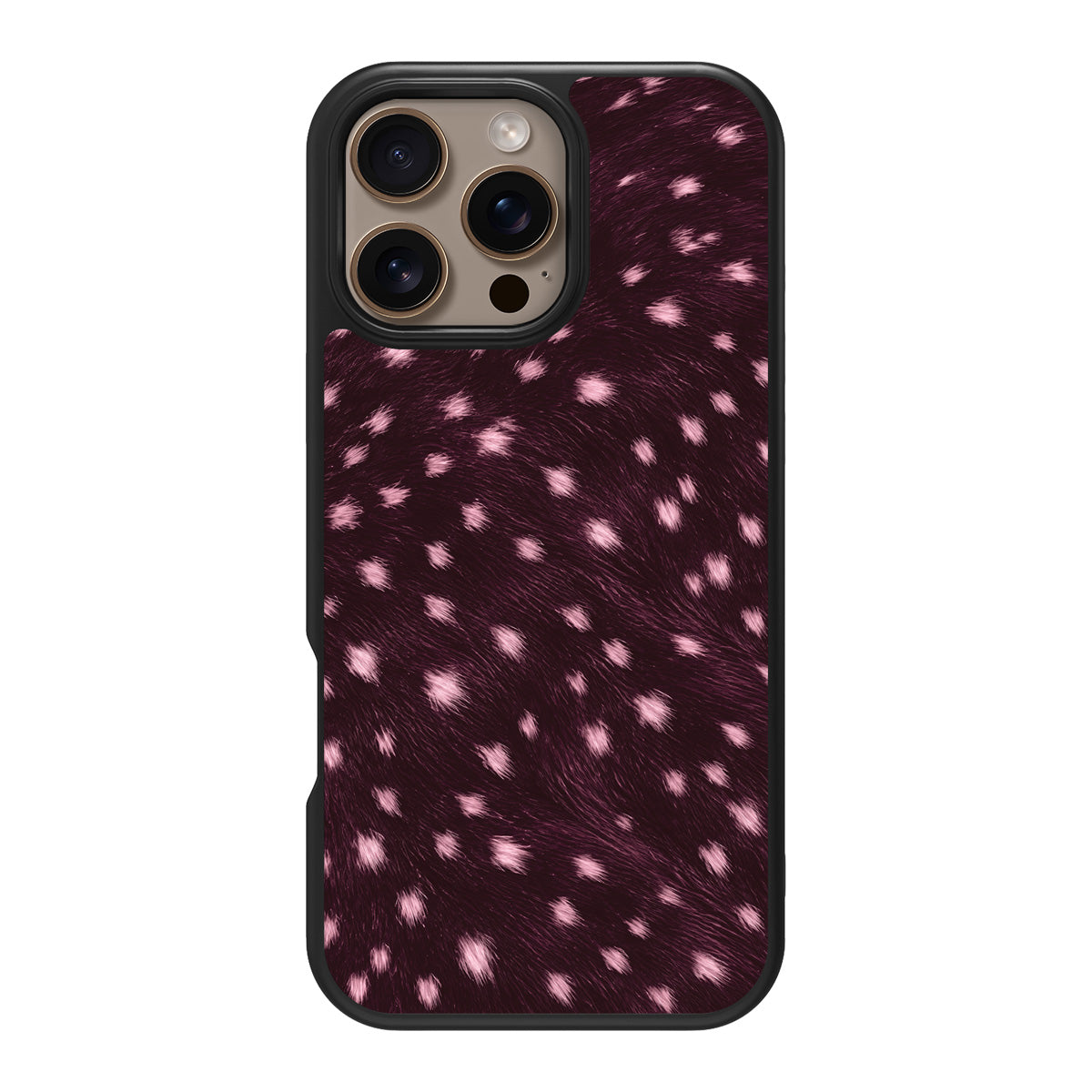 Fawn Spots design back view – iPhone 16 Pro case