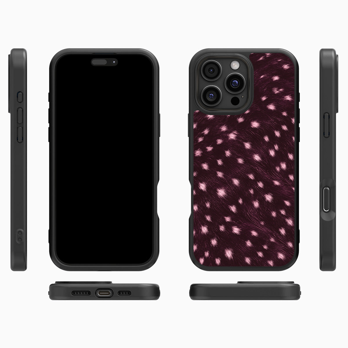 Fawn Spots iPhone 16 Pro case cover – multi-angle view
