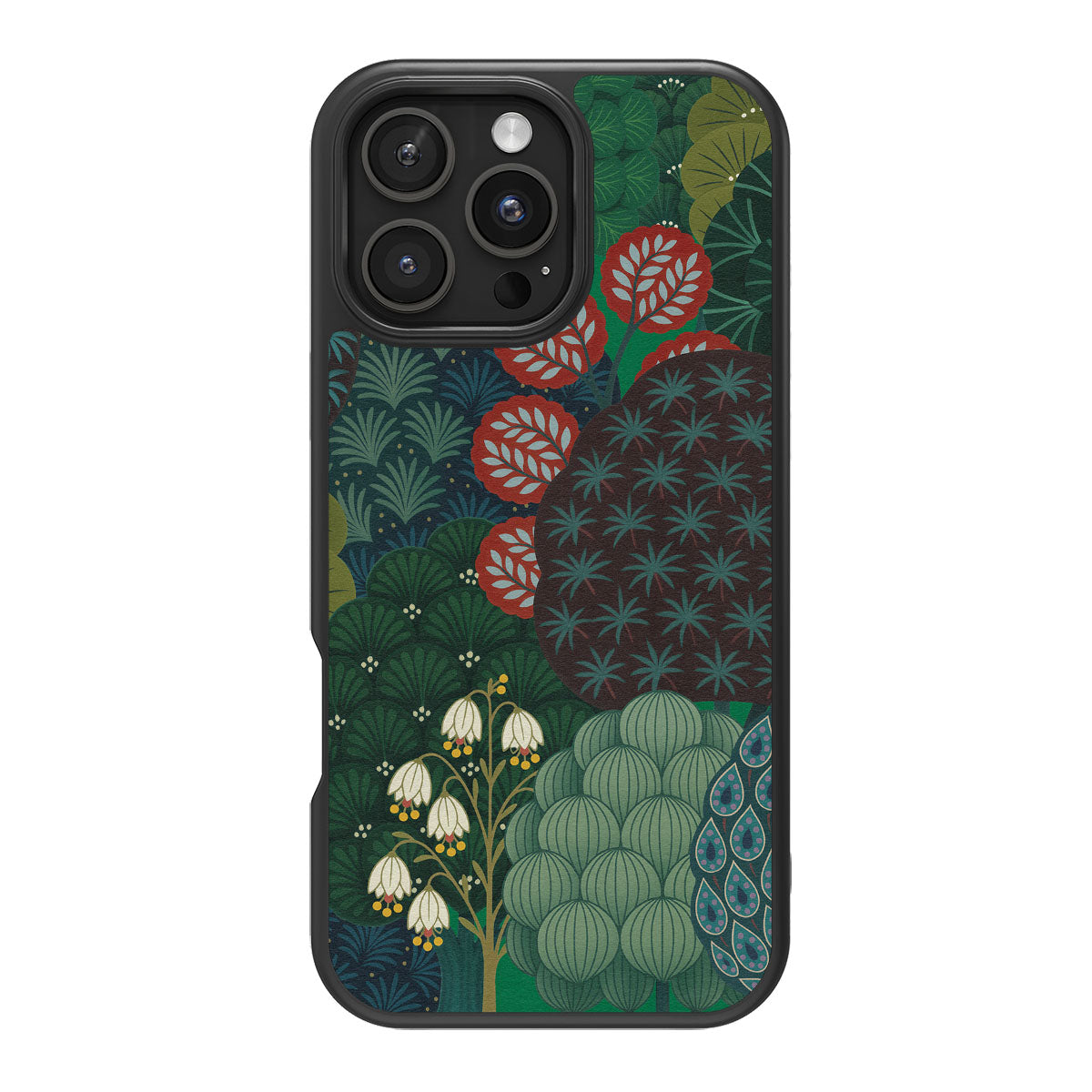 Flourishing Forests design back view – iPhone 16 Pro case