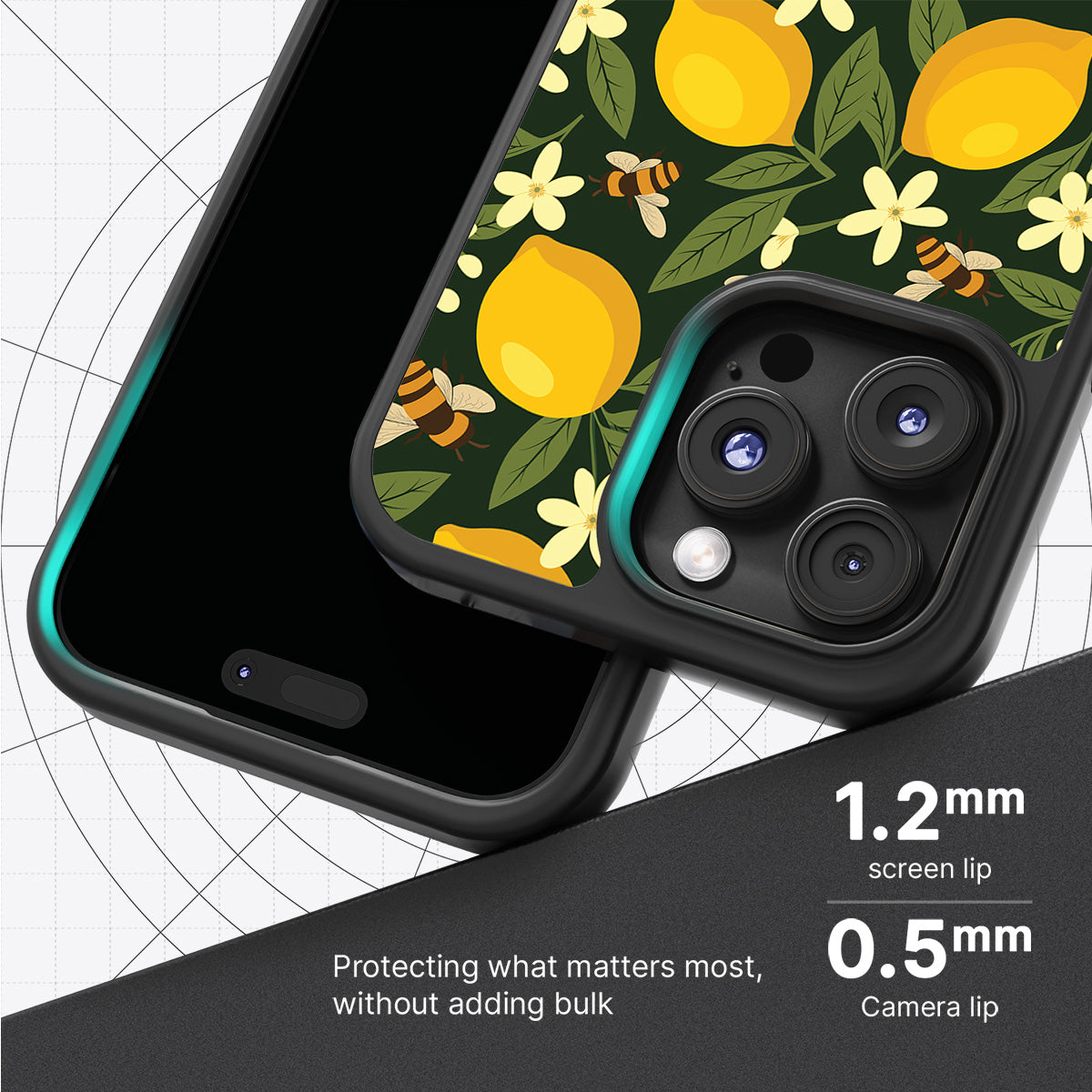 Lemon and Bees - iPhone 16 Pro Case #case type_core (magsafe), #case type_core (non magsafe)