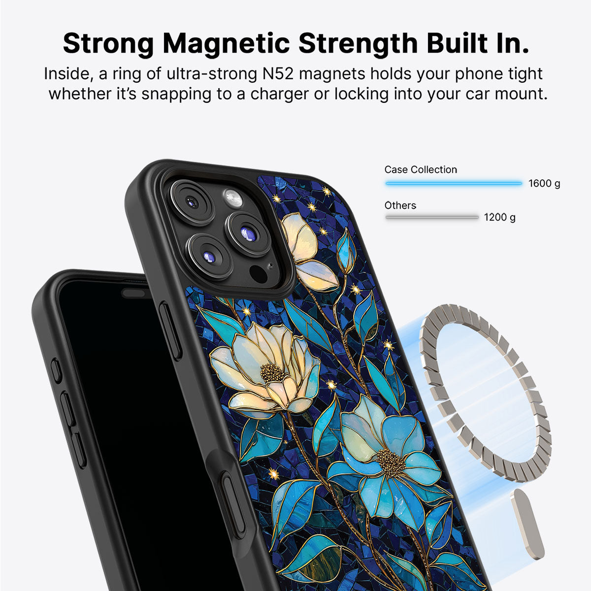 iPhone 16 Pro Case with MagSafe – Midnight Magnolia
