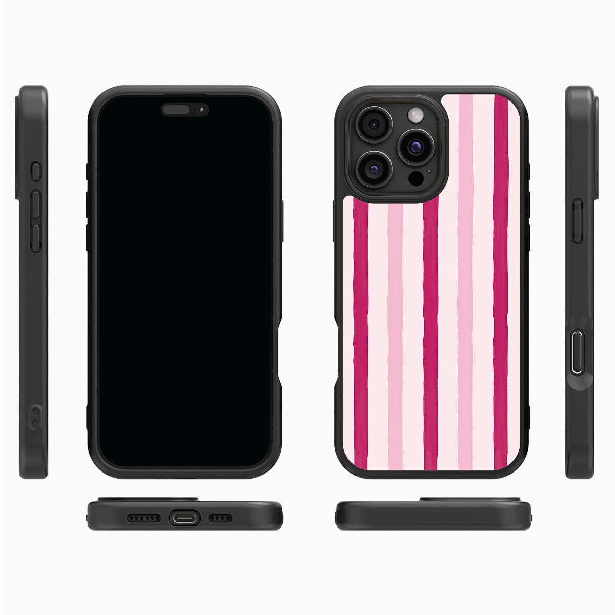Pink Watercolor Stripes - iPhone 16 Pro Case #case type_core (magsafe), #case type_core (non magsafe)
