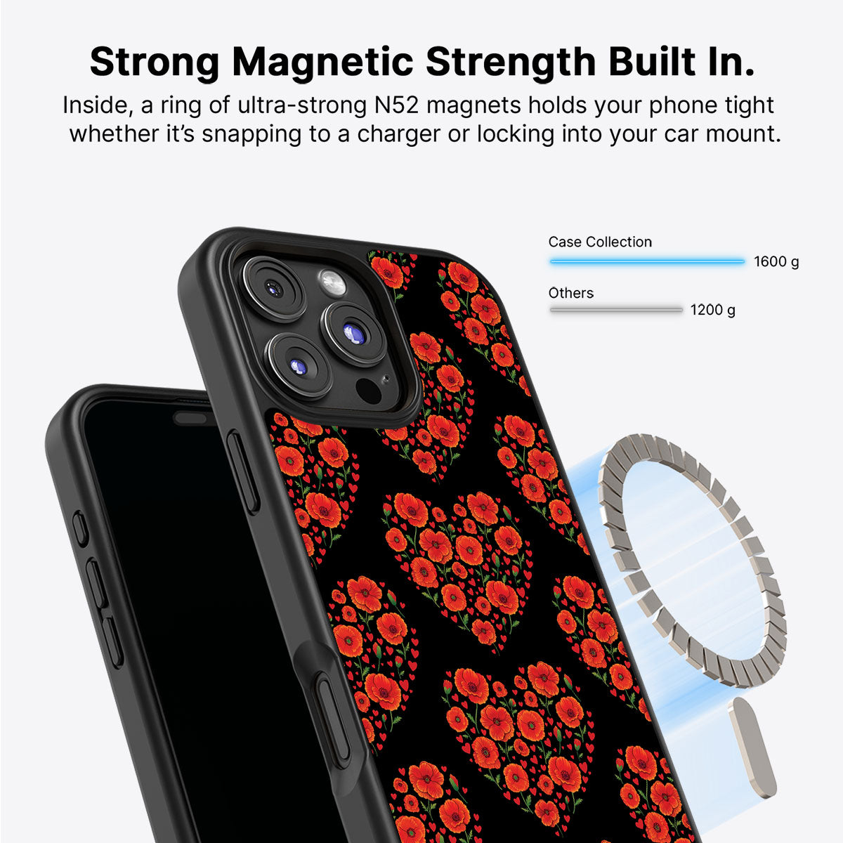 Poppy Heart - iPhone 16 Pro Case #case type_core (magsafe)