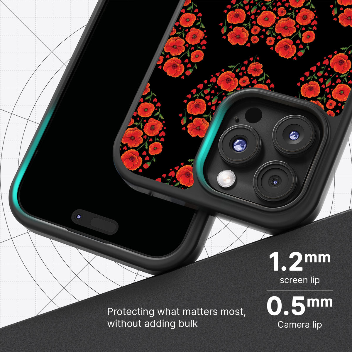 Poppy Heart - iPhone 16 Pro Case #case type_core (magsafe), #case type_core (non magsafe)